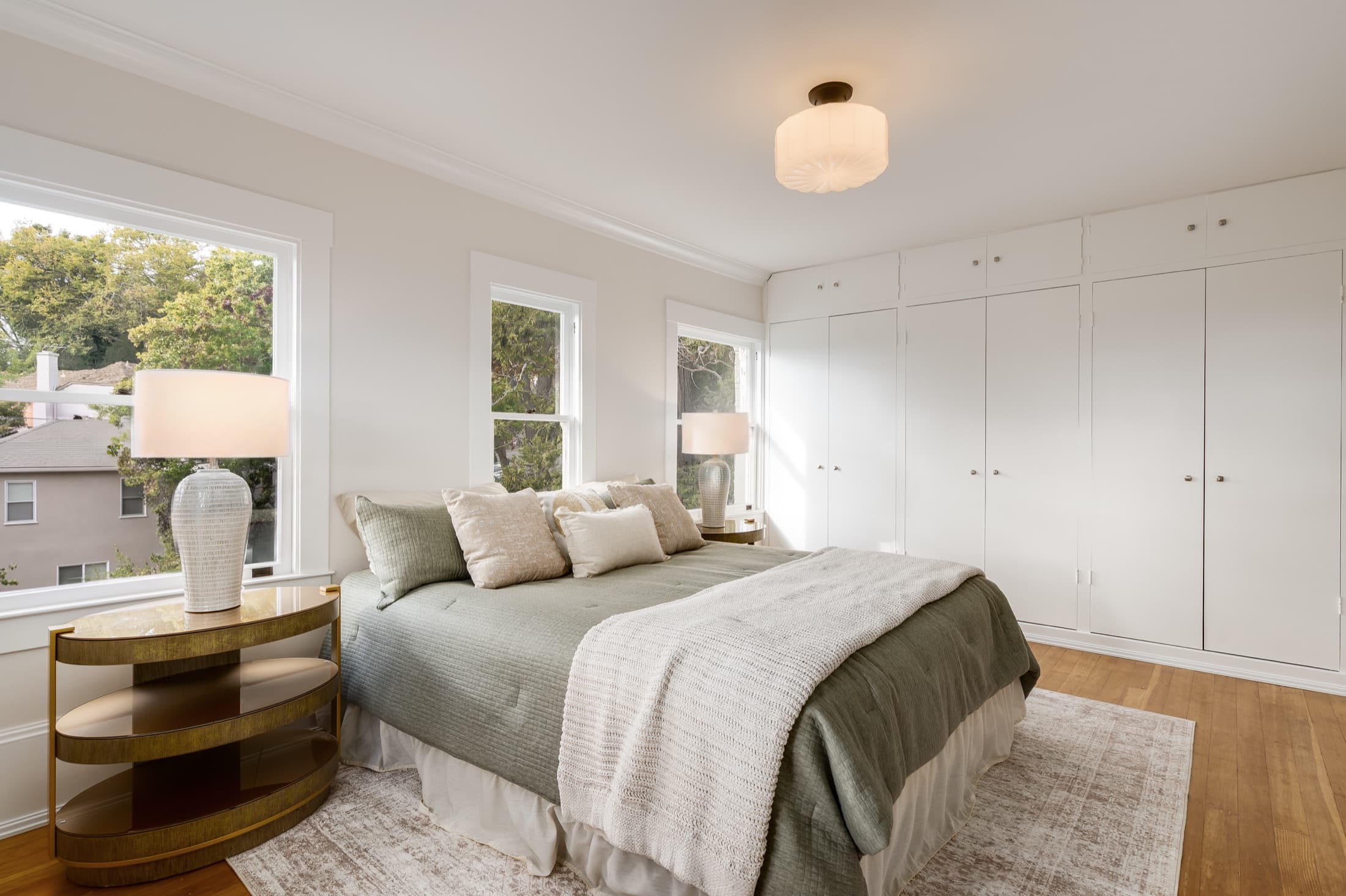 The primary bedroom, facing the garden.