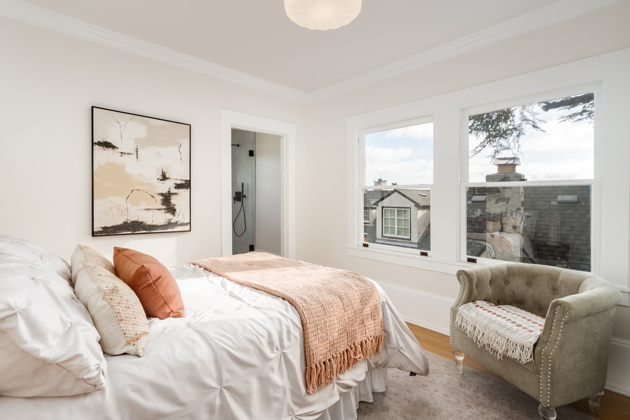 A bedroom on the upper floor.